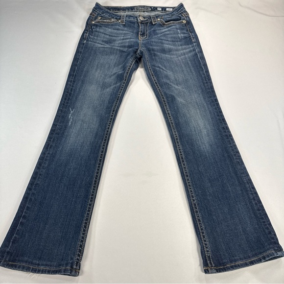 Miss Me Jeans Womens 30 Blue Signature Bootcut JP4896K Flap Embroidered Pockets - Picture 1 of 9